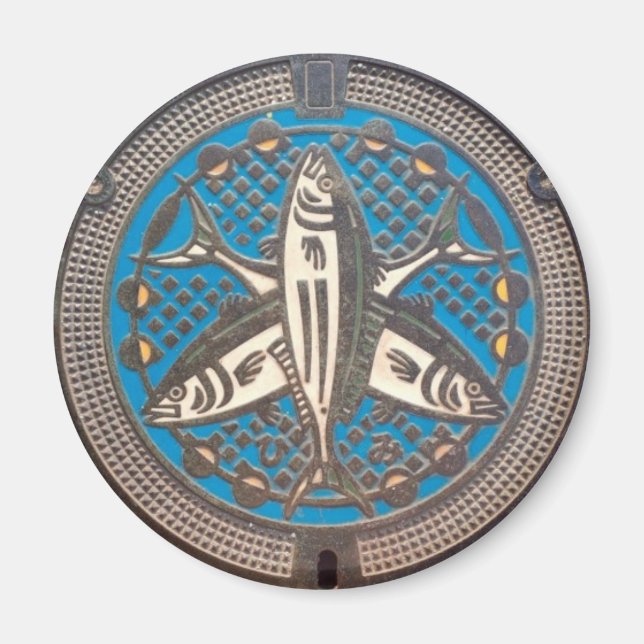 Imã Japanese Manhole Cover Arts　－Himi Yellowtail (Frente)