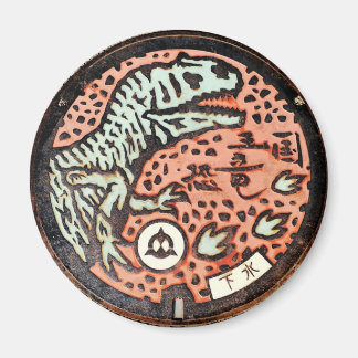 Imã Japanese Manhole Cover Arts―katsuyama Dinosaur