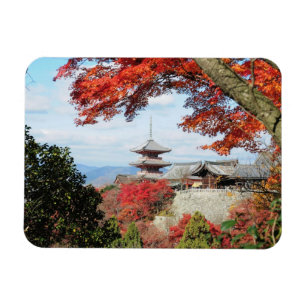 Ímã Japão, Quioto. Templo Kiyomizu em cores de outono