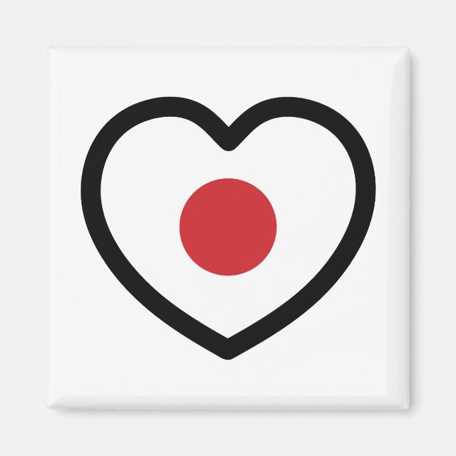Imã Japão | Sinalizador Japonês Heart (Frente)
