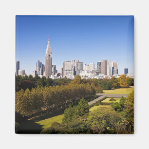 Imã Japão. Tóquio. Panorama do distrito de Shinjuku e