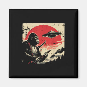 Imã Japonês Bigfoot Samurai Ufo Vintage Sasquatch Men