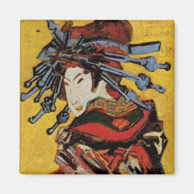 Imã Japonês Courtesan Oiran por Vincent van Gogh (Frente)
