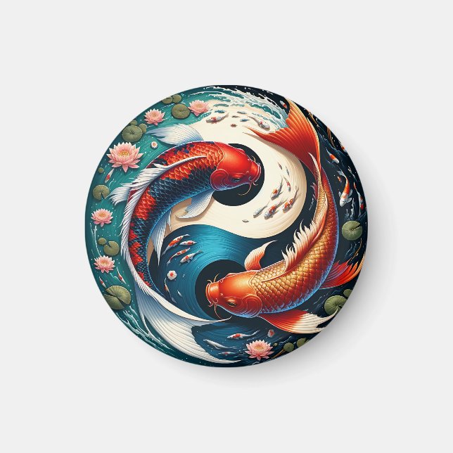 Imã Japonês Koi Fish Yin Yang (Frente)