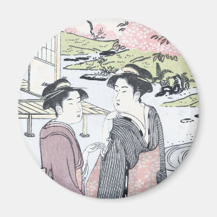 Imã Japonês Ukiyo-e Niwa nenhum hanami por Eishi