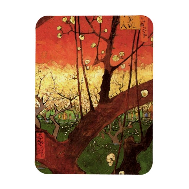 Ímã Japonismo: Flor de Plum Tree por Vincent van Gogh (Vertical)