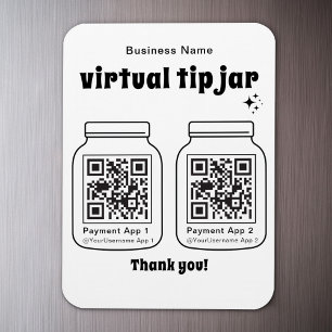 Ímã Jar de Dica Virtual com 2 Código QR