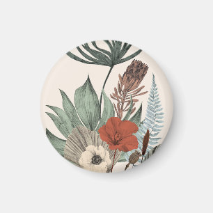 Imã Jardim Botânico Vintage - Flores Selvagens E Prote