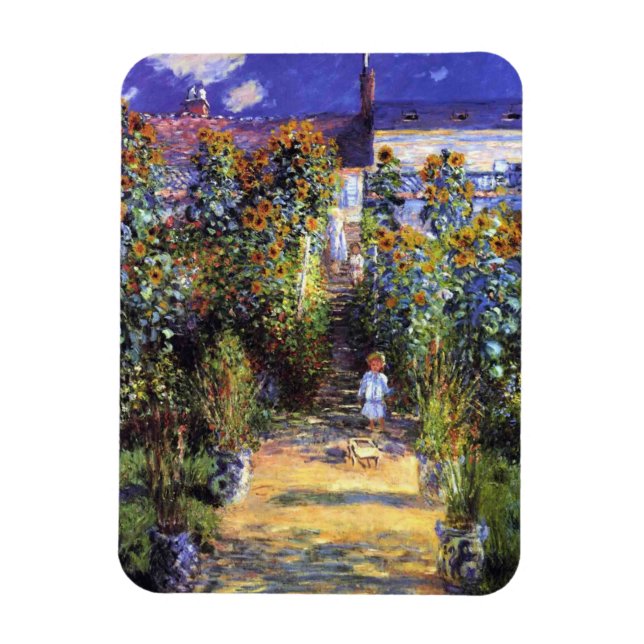 Ímã Jardim Claude Monet Verão Flores de Girassol (Vertical)