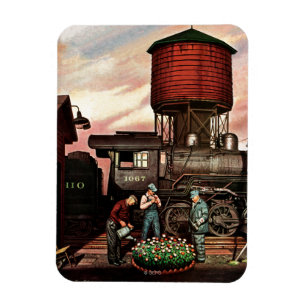 Ímã Jardim da jarda do trem por Stevan Dohanos