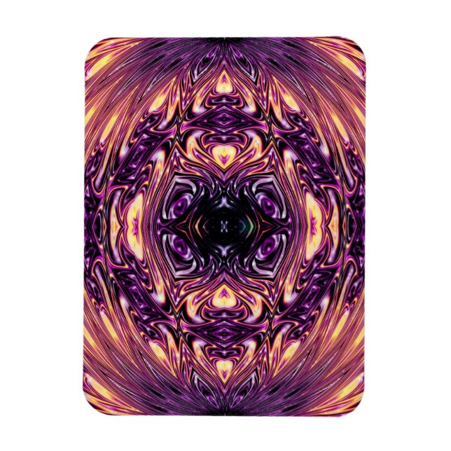 Ímã Jardim das Flores Roxas em Fractal à Luz Solar (Vertical)