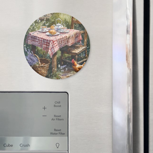 Imã Jardim de Cottage Chá da Manhã Aquarela (In Situ (Fridge))