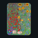Ímã Jardim de Fazenda de Gustav Klimt com girassóis<br><div class="desc">Jardim de Fazenda de Gustav Klimt com Magneta de Girassóis.</div>