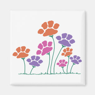 Imã Jardim de Flores de Pegada de Pata