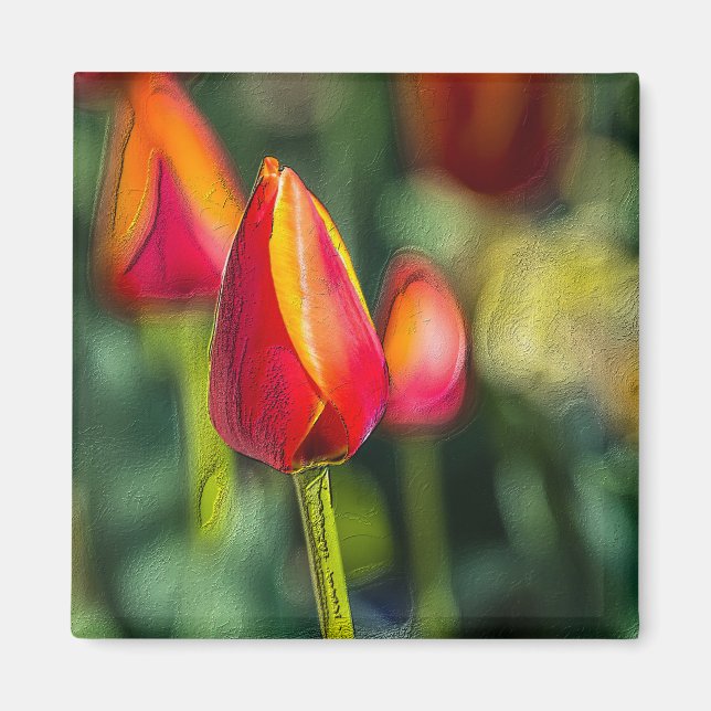 Imã Jardim de Tulipas Texturizado (Frente)