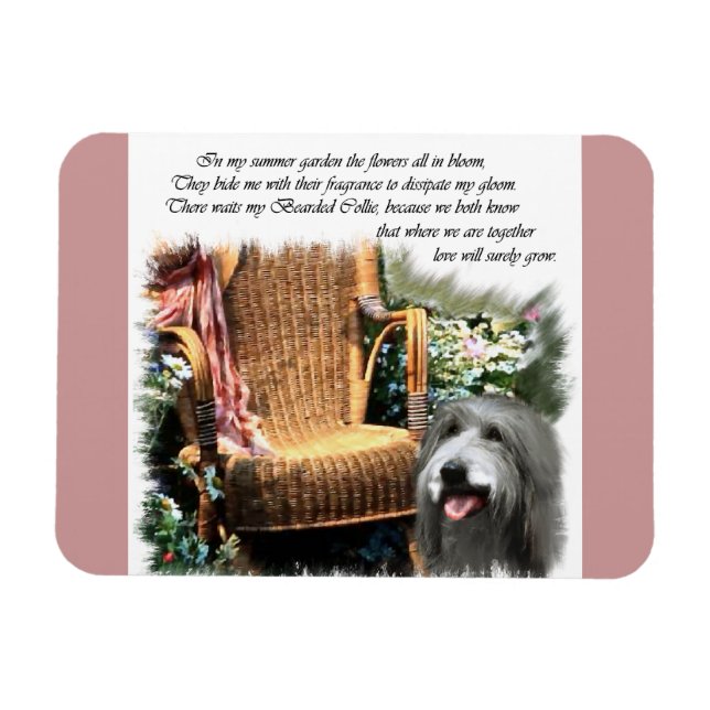 Ímã Jardim de Verão Collie (Horizontal)