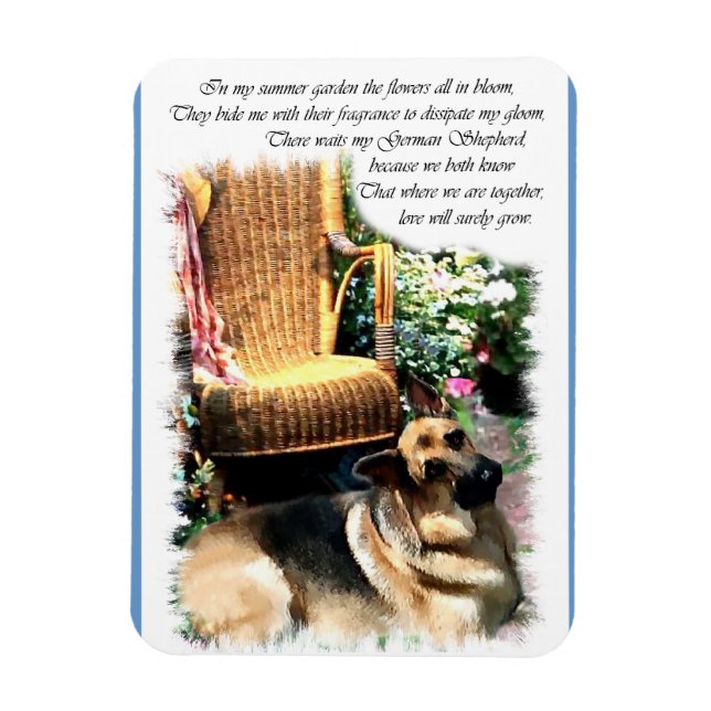 Ímã Jardim de Verão de Arte german shepherd (Vertical)