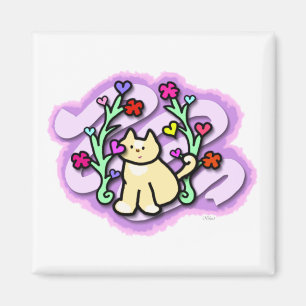 Imã Jardim do gato enchido com o amor e a cor
