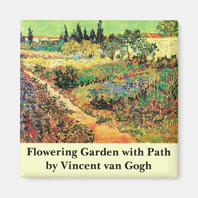 Imã Jardim Flor com Caminho de Vincent van Gogh (Frente)