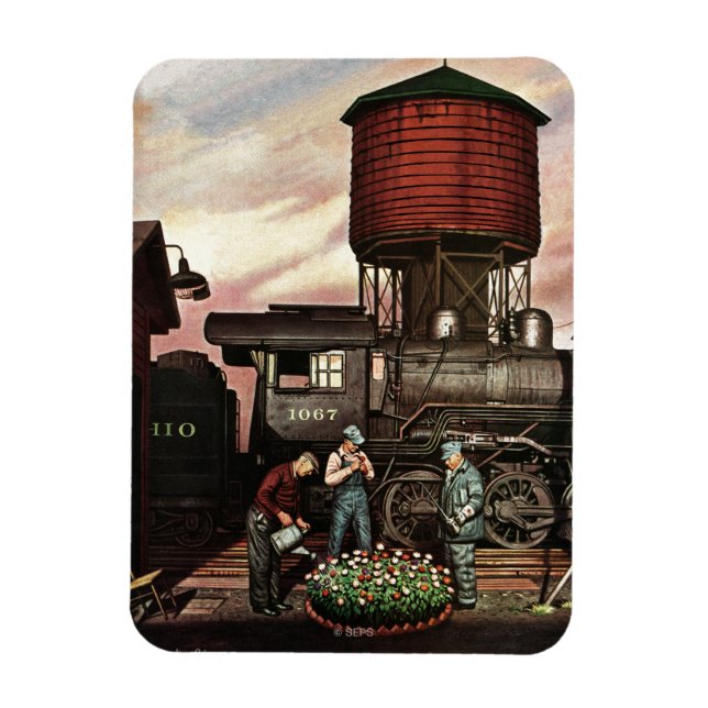 Ímã Jardim Flor do Comboio por Stevan Dohanos (Vertical)