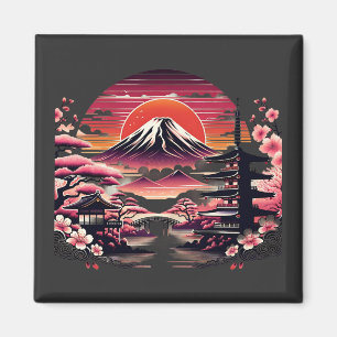 Imã Jardim Japonês de Sakura Monte Fuji Flor de Cereje