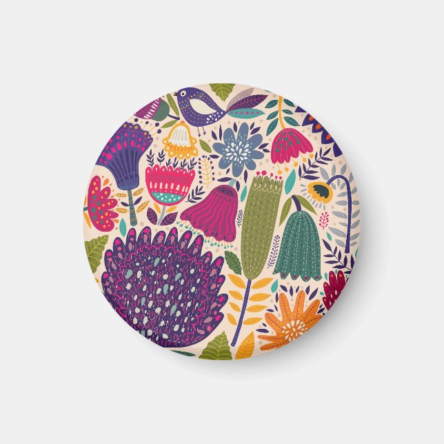 Imã Jardim tropical: coleção de padrões de primavera. (Frente)