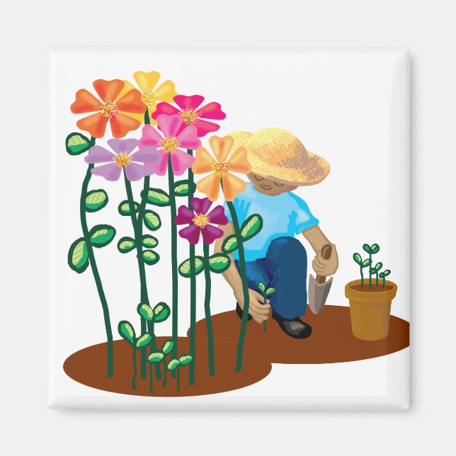 Imã jardineiro feliz (Frente)