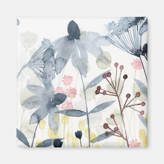 Imã Jardins Camadas - Flores de Aquarela (Frente)