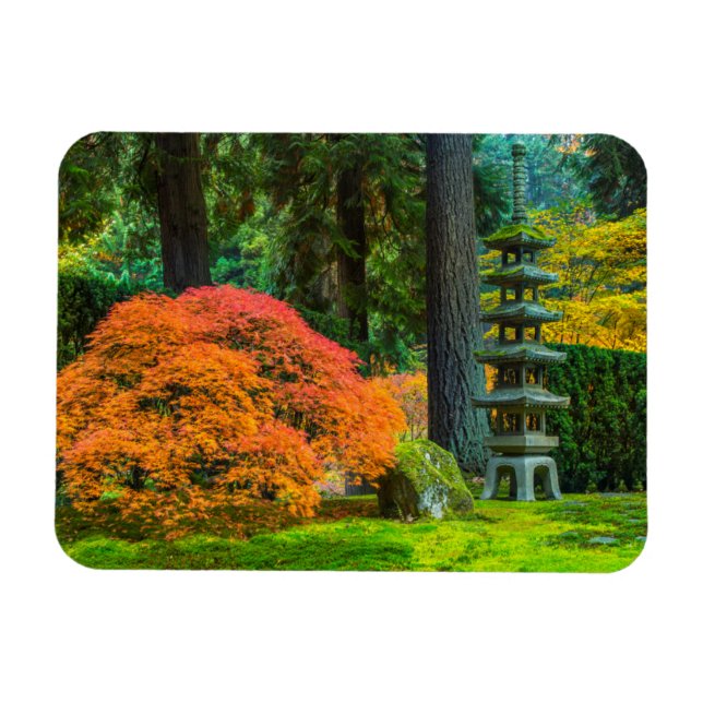 Ímã Jardins Japoneses No Outono De Portland, Oregon (Horizontal)