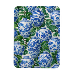 Ímã Jarra de Gengibre em Porcelana Azul Chinesa