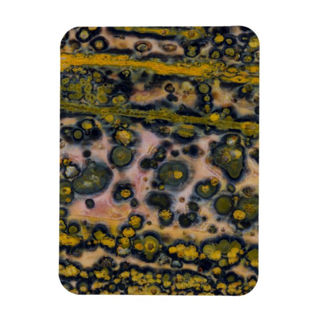 Ímã Jasper Oceano com manchas amarelas (Vertical)