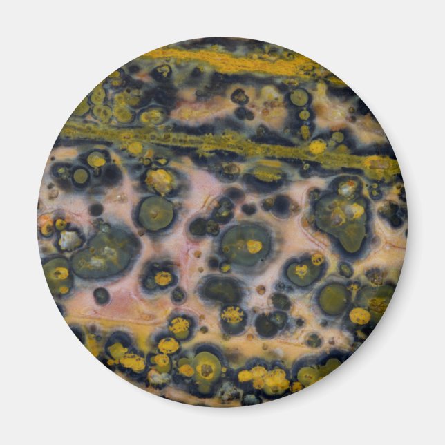 Imã Jasper Oceano com manchas amarelas (Frente)
