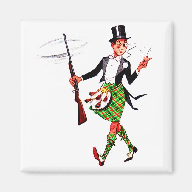 Imã jaunty Scotsman com espingarda (Frente)