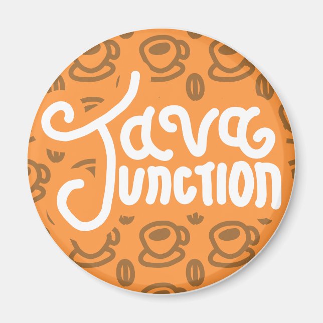 Imã Java Junction Coffee e Bean Magnet Orange (Frente)