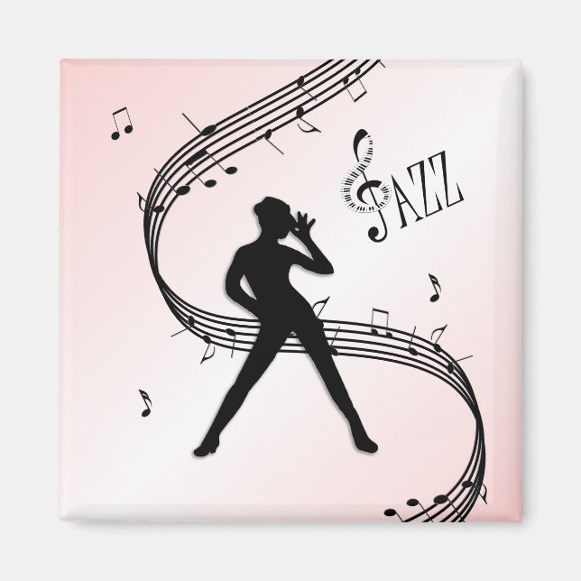 Imã Jazz Dance Pink Music Magnet (Frente)
