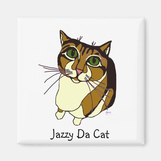 Imã Jazzy Da Cat Sq Magnet (Frente)