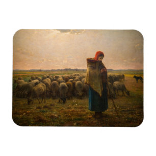 Ímã Jean-Francois Millet - Shepherdess e Flock 1863