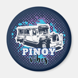 Imã Jeepney Pinoy Vibes Azul Rosa