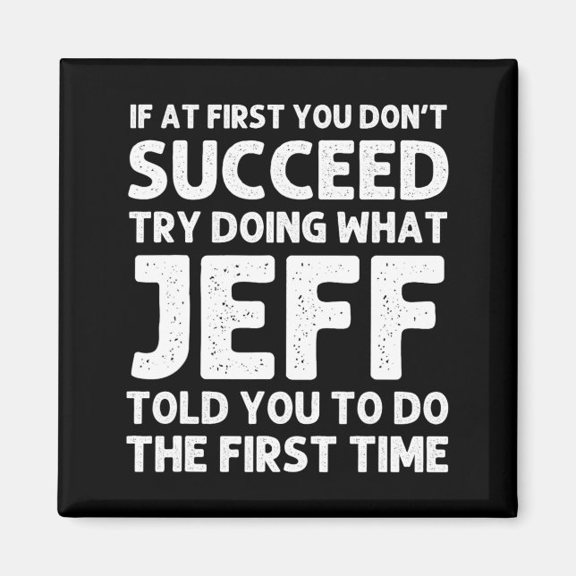 Imã Jeff Gift Name D Birthday Funny Christm  (Frente)