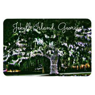 Ímã Jekyll Island GA Holiday Lights on Live Oak Tree