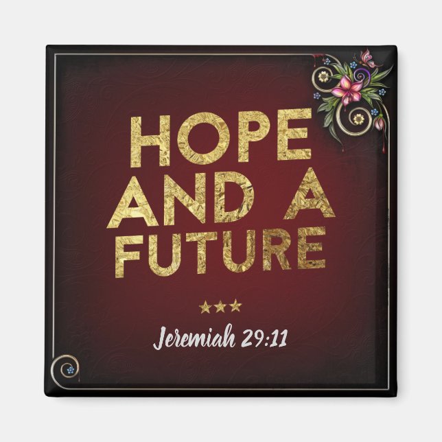 Imã Jeremiah 29:11 Magneta Quadrada (Frente)