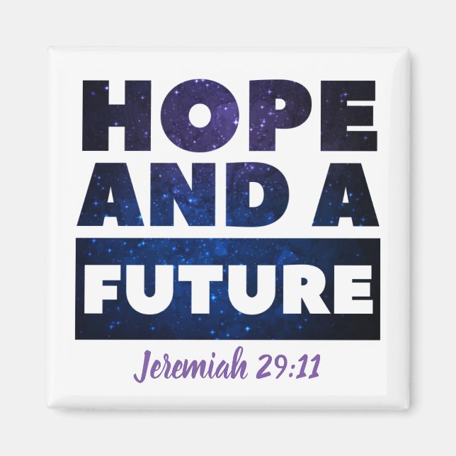 Imã Jeremiah 29:11 Magneta Quadrada (Frente)