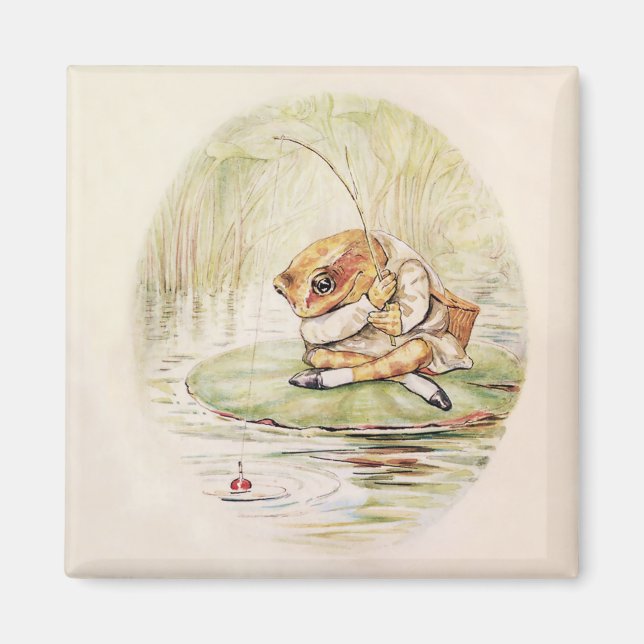 Imã "Jeremy Fisher em um Lilypad" por Beatrix Potter (Frente)