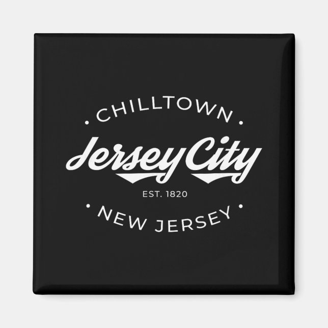 Imã Jersey City New Jersey Chilltown - Black - Small - (Frente)
