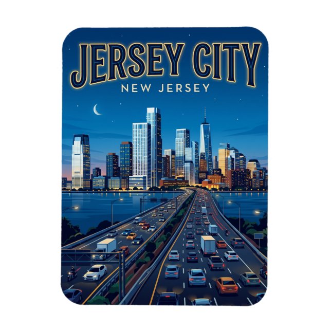Ímã Jersey City Nova Jérsei (Vertical)