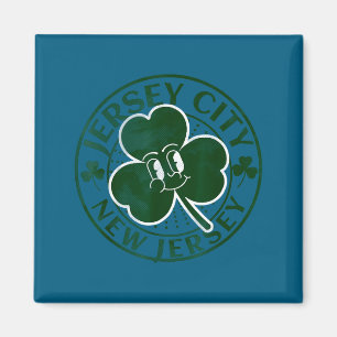 Imã Jersey City Nova Jersey Trevo Irlandês Nj Retrô So