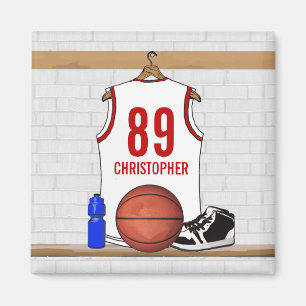 Imã Jersey, White e Red Basbol Personalizado