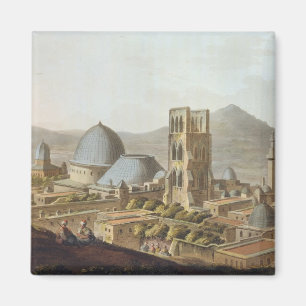 Imã Jerusalem com a igreja do Sepulchre santamente, p