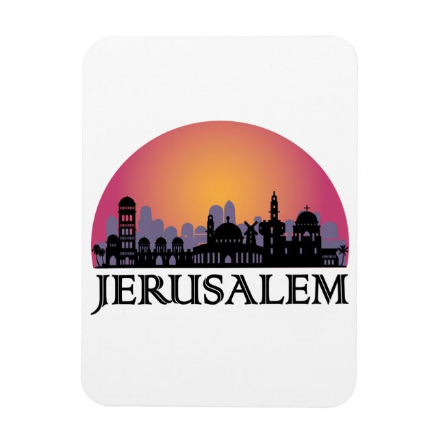 Ímã Jerusalém Skyline - Israel Viagem (Vertical)