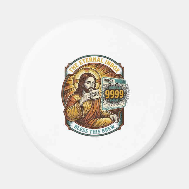 Imã Jesus 9999 E-mails Não Lidos Caixa de Entrada Zero (Frente)